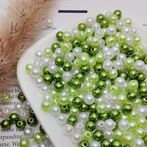 ABS High Gloss Imitation Pearl Beads Colorful Perforated Plastic Beads For DIY Jewelry Making Bag Accessories Craft Material