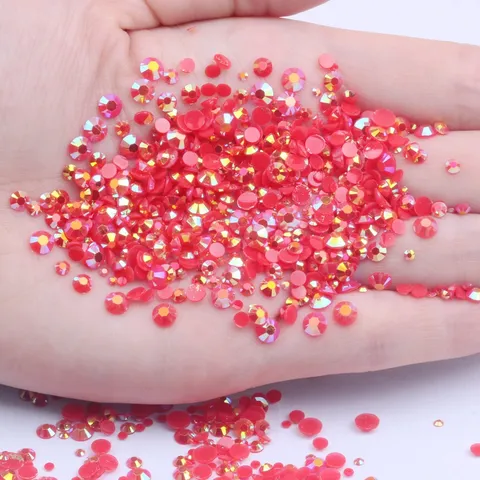 Resin Rhinestones Mixed Color Flatback Rhinestones Jelly Colorful Beads For Nail Art DIY Craft Decoration