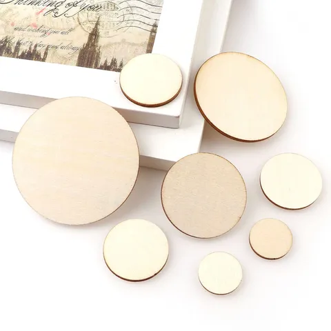Tranches Rondes en Bois Naturel Disques de Bois Vierges Inachevés pour Artisanat DIY Peinture Sculpture Décoration de Maison Copeaux de Bois