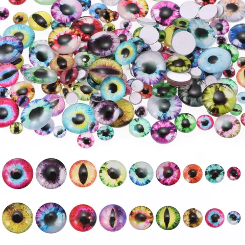 Glass Doll Eyes Cabochons Round Pupil Mixed Color DIY Craft Materials For Handmade Plush Toys Animal Eyes Accessories