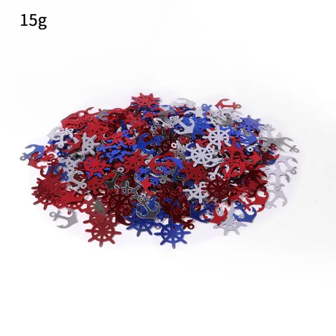 Red White Blue Anchor Rudder Sequins Patriotic Table Scatter Confetti For Independence Day Party Festive Decoration