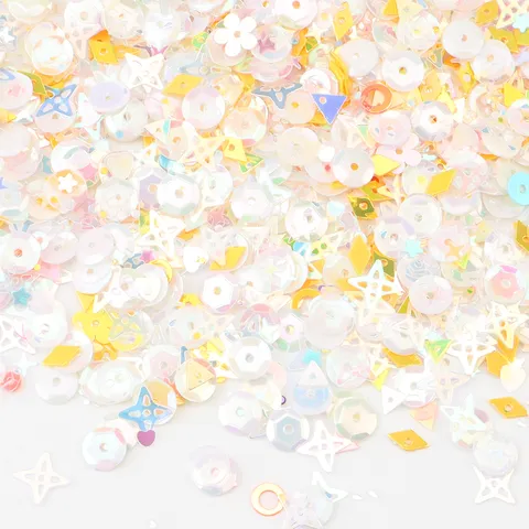 Lentejuelas de Arte de Uñas Mixtas Iridiscentes Láser Plástico Resina Brillo Escamas para Manualidades DIY Slime Relleno Manicura Decoración