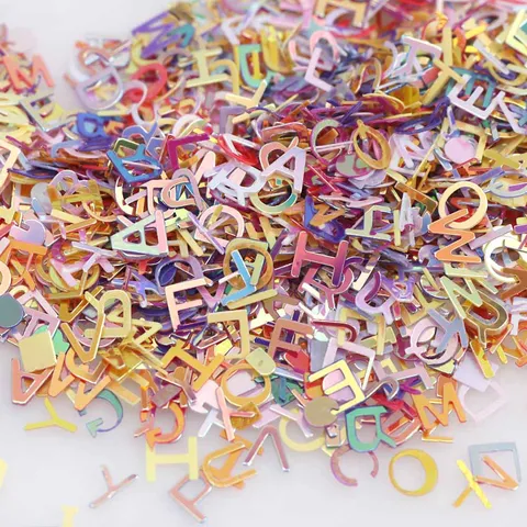 Bunte Englische Buchstaben Pailletten Harz Kunststoff Gemischter Slime Füllstoff Für DIY Handwerk Zubehör Nagelkunst Dekoration