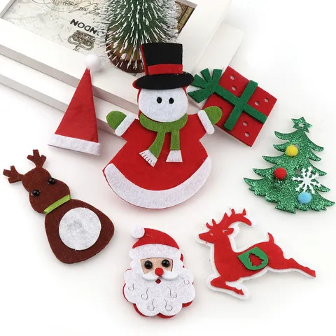 Christmas Tree Hanging Ornaments Santa Claus Snowman Elk Felt Pendants Festive Holiday Party Home Decor