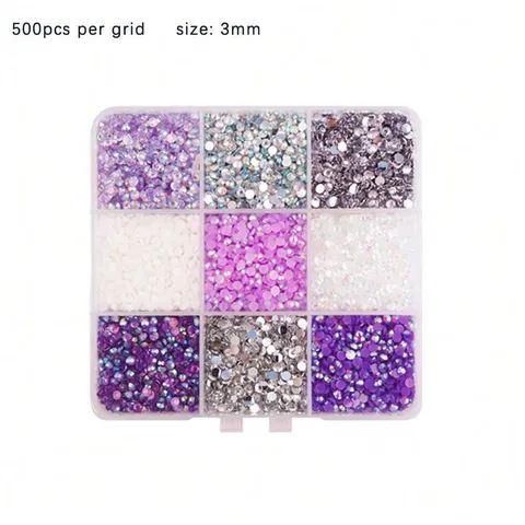 Multi Grid Resin Jelly Rhinestones Flatback Crystals Nail Art DIY Crafts Sparkling Gems Colorful Decor Accessories