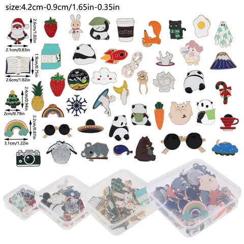 Cute Cartoon Animal Plant Alloy Enamel Brooch Set Mixed Style Cute Pins For Kids Women Fashion Jewelry Gift