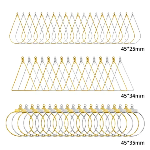 DIY Boucle d'Oreille Pendentif Cuivre Goutte d'Eau Triangle Créoles Doré Blanc Plaqué K Accessoires de Fabrication de Bijoux