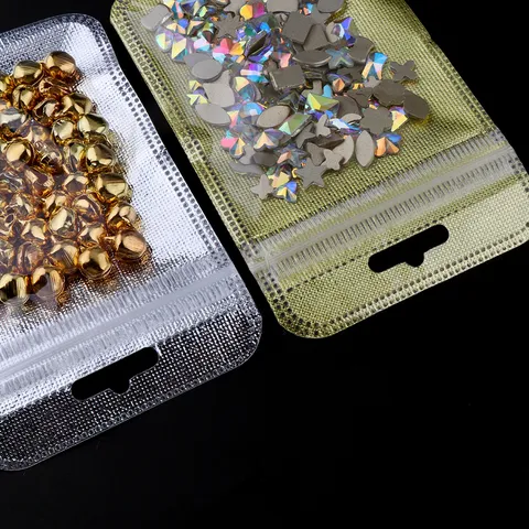 Transparenter Wiederverschließbarer Perlfilm CPP Verpackungsbeutel Laser Silber Gold Schmuck Aufbewahrung Ziplock Beutel
