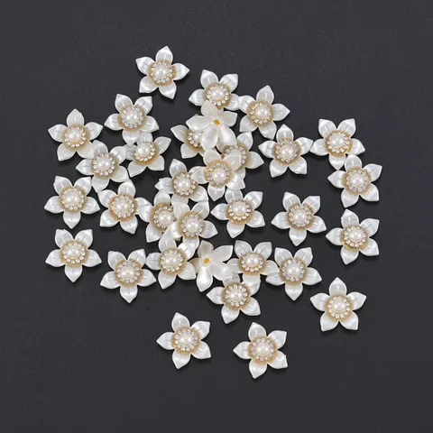 Decorative ABS Pearl Flower Rhinestone DIY Craft Accessories For Bridal Fan Hat Bag And Garment Embellishment