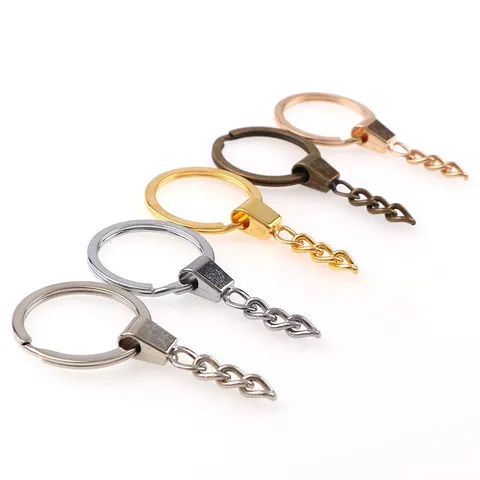 Llavero de Metal Con Cadena Anillo Llavero Cierre Mosquetón DIY Mosquetón Llaveros de Aleación de Metal para Accesorios de Fabricación de Joyas Artesanales