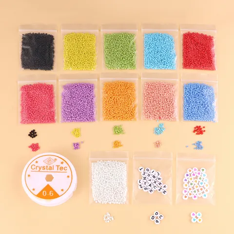 Bunte Glasperlen Acryl Buchstaben Herz Flache Perlen DIY Schmuckherstellung Kit Armband Halskette Bastelbedarf