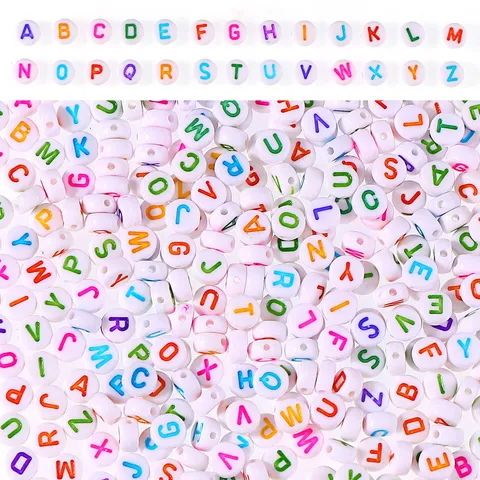 Colorful Acrylic Letter Beads Round Alphabet Beads For DIY Handmade Bracelets Necklaces Jewelry Making Accessories