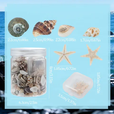 Conchiglie Stelle Marine Miste Kit DIY Artigianato in Barattolo per Bottiglia Oceano Acquario Paesaggio Decorazione Casa
