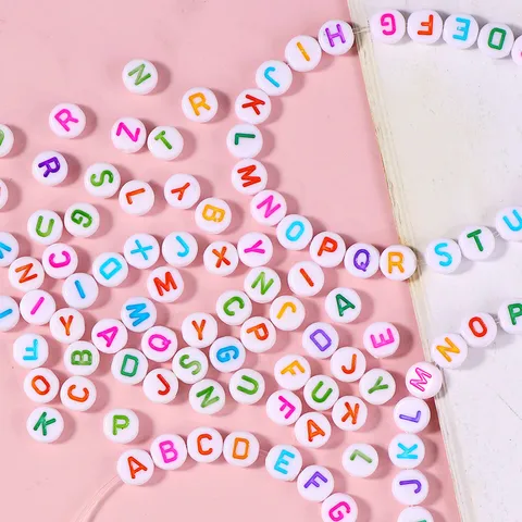 Colorful Acrylic Letter Beads Round Alphabet Beads For DIY Handmade Bracelets Necklaces Jewelry Making Accessories