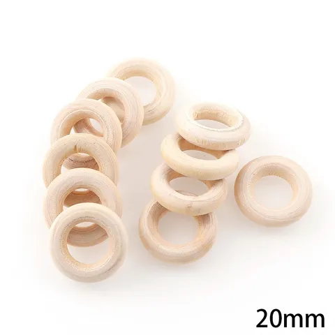Anneaux d'Artisanat en Bois Naturel Boucles en Bois Non Finies Connecteurs Ronds Pour Bijoux DIY Bracelet Sangle Rideau