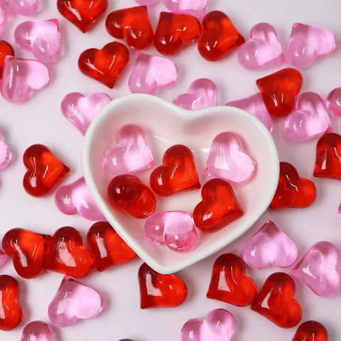 Valentine Heart Lips Rose Shape Plastic Acrylic Beads DIY Jewelry Making Accessories Red Pink Purple Loose Beads Craft Supply