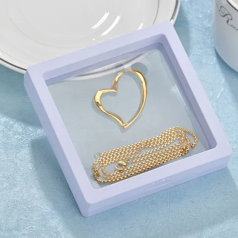 Clear PE Film Floating Jewelry Display Box Transparent Storage Case For Necklace Bracelet Ring