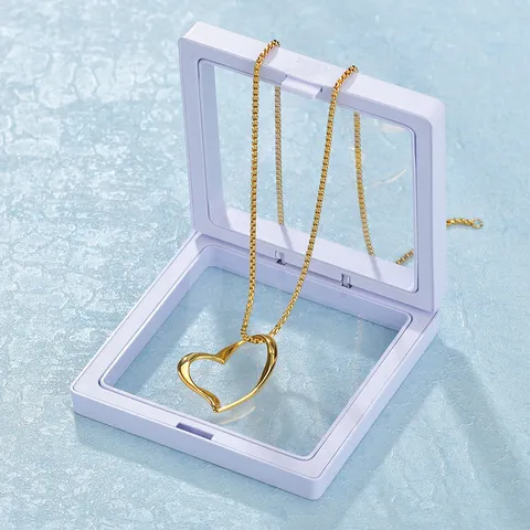 Clear PE Film Floating Jewelry Display Box Transparent Storage Case For Necklace Bracelet Ring