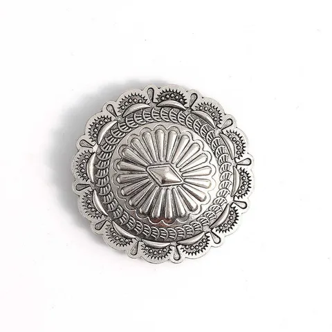 Bohemian Style Metal Carved Large Plate Belt Buckle Vintage Floral Round Accessories For Unisex Fashion Waist Belt