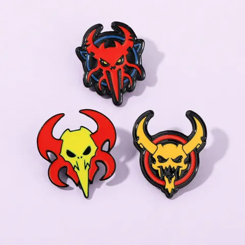 Broche Squelette de Mode Européenne et Américaine Halloween Punk Alliage Goutte d'Huile Badge Accessoires de Sac Personnalisés