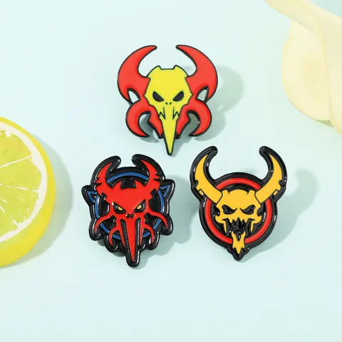 Broche Squelette de Mode Européenne et Américaine Halloween Punk Alliage Goutte d'Huile Badge Accessoires de Sac Personnalisés