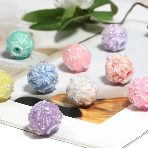 Perline a Forma di Petalo di Fiore in Acrilico Perle Artificiali Sfuse Distanziatrici per Gioielli Fai da Te Penne Decorabili Catene per Telefono