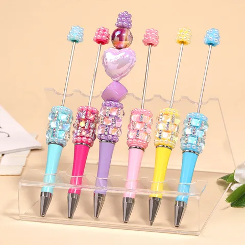 Kreativer DIY Perlen Kugelschreiber Drehbarer Kunststoff Schreibstift Mit Strass Und Künstlicher Perle Dekorative Büro Schreibwaren Geschenk