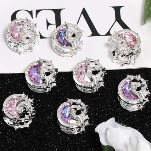 Perles Espaceurs Lune Étoile en Alliage et Strass pour Fabrication de Stylo à Perles Bricolage Accessoires Bijoux Mignonne Perle