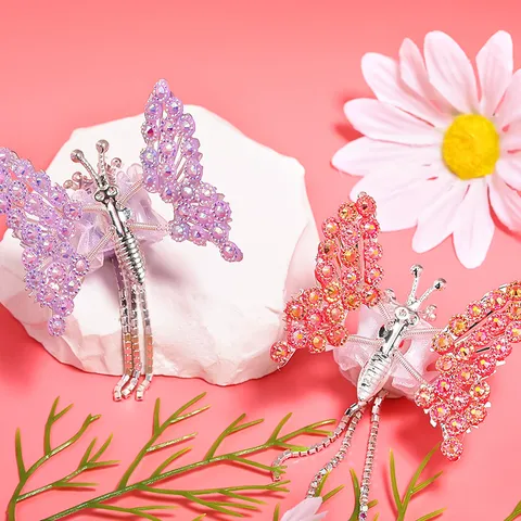 Acrylic Metal Rhinestone Butterfly Wings Charms Crown Tassel Pendant DIY Jewelry Making Findings Accessories Beads Phone Chain Pen Decoration