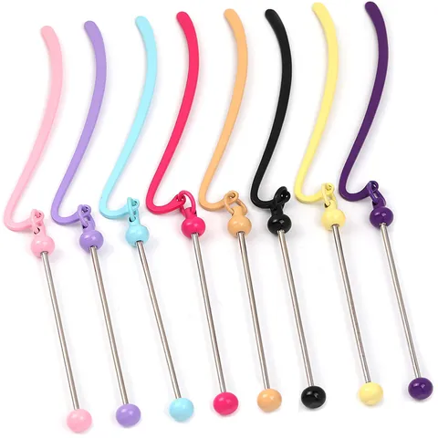 Creative Metal DIY Beaded Bookmark Hook S Shaped Book Page Clip Stationery School Supply Student Reading Page Divider Accessory