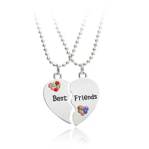 Κράμα Στρας Best Friends Μενταγιόν Κολιέ Ραφή Καρδιάς Παζλ Κομμάτι Φιλία Αλυσίδα Κοσμήματα Για Γυναίκες Κορίτσια