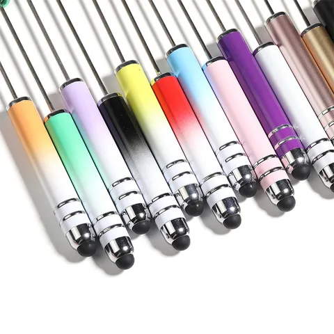 DIY Perlen Touchscreen Stylus Stift Verlaufsfarbe Multifunktionaler Doppelnutzung Metall Kugelschreiber Schule Bürobedarf