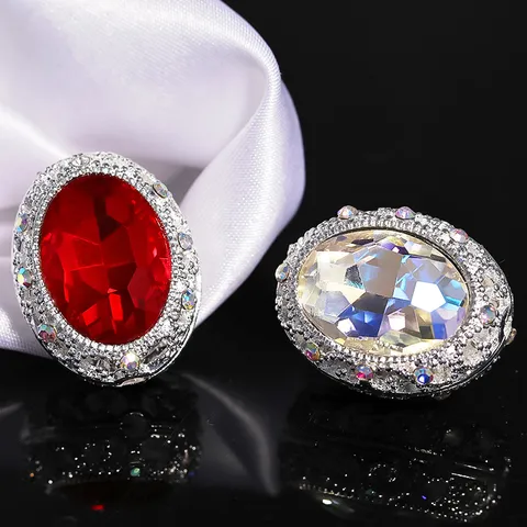 Retro Alloy Oval Heart Hollow Rhinestone Beads Large Hole Spacer Spacers Loose Bead For DIY Phone Chain Jewelry Making Craft