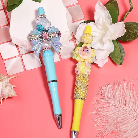 Acrylic Flower Beads Rhinestone Loose Spacer Beads For DIY Craft Jewelry Making Beading Pens Phone Chain Keychain Decor