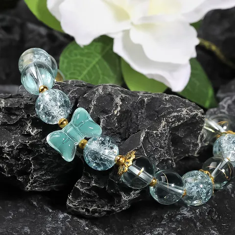 3D Bowknot Colored Glaze Vertical Hole Loose Beads Transparent Glass Bow Beads For DIY Bracelet Necklace Making Jewelry Findings Wholesale