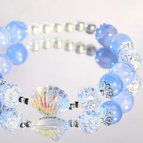 Double Sided Starfish Seashell Glass Loose Beads Clear Translucent Spacer Beads For DIY Bracelet Necklace Craft Jewelry Making Components