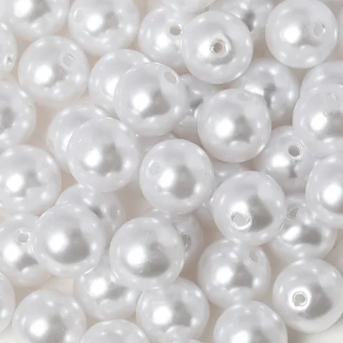 High Gloss ABS Artificial Pearl Loose Beads Round Straight Hole Pearl For DIY Craft Jewelry Necklace Bracelet Making Accessories Findings