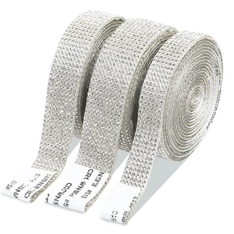 Self Adhesive Hot Melt Rhinestone Ribbons Mesh Trim Strips Sparkling Glass Crystal Ribbon For DIY Crafts Apparel Accents Jewelry Making Embellishments