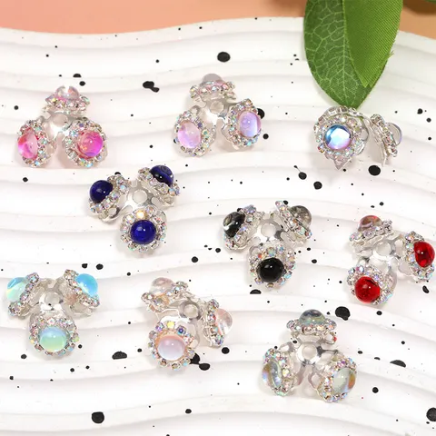 Perline Distanziatrici in Lega di Strass in Stile Palazzo Triangolo Perla Artificiale DIY Accessori per Catena Cellulare