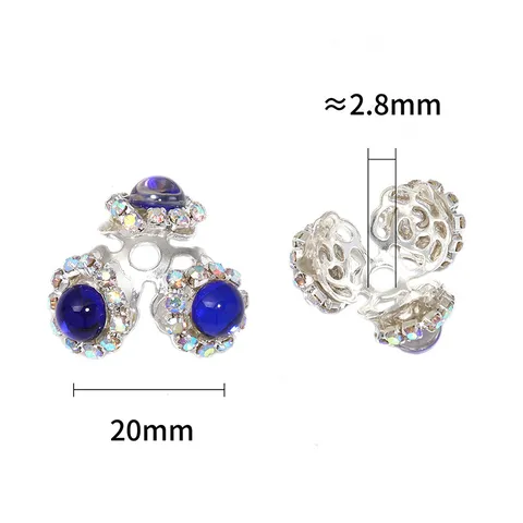 Perline Distanziatrici in Lega di Strass in Stile Palazzo Triangolo Perla Artificiale DIY Accessori per Catena Cellulare