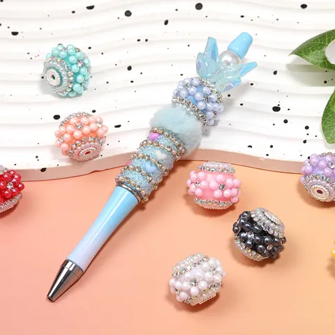 Perles En Vrac En Argile Fleur DIY Avec Strass Et Perles Artificielles Ornées Perles Intercalaires Népal Pour Chaîne De Téléphone Accessoires Bijoux