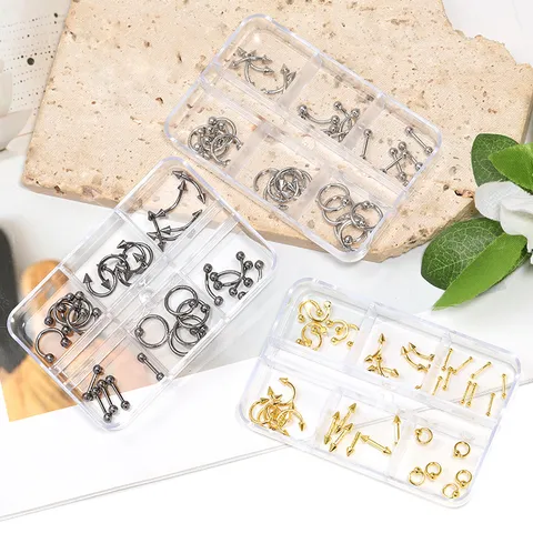 Franse Stijl Legering Metalen Kruis Nagelkunst Charms Lichaam Piercing Sieraden Set Strass In Doos DIY Accessoires Voor Vrouwen