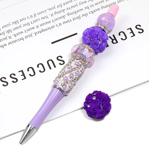 Perles en Forme de Rose en Pâte Polymère Fait à la Main Avec Strass Couleur Mixte pour Accessoires de Bijoux DIY