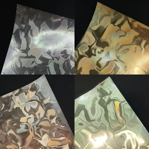 Shimmering Water Ripple Specialty Paper Metallic Double Flash Badge Backing Paper For DIY Craft Gold Silver Bronze Copper Decor