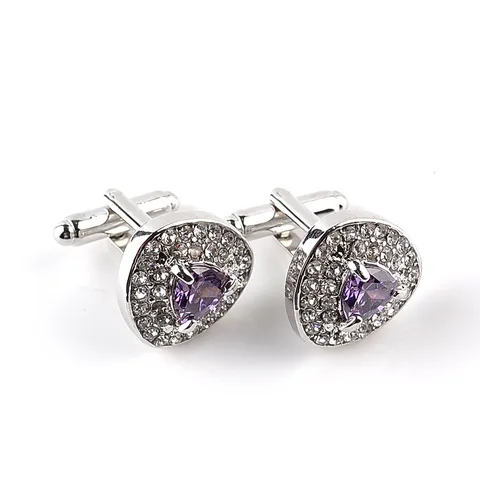 Vintage Alloy Rhinestone Cufflinks For Men Women Geometric Hollow Out Court Style Crystal Embellished Formal Business Cuff Links Jewelry
