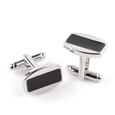 Boutons de Manchette Géométriques en Strass d'Alliage Vintage Ton Argent Boutons de Manchette Français pour Hommes Femmes Chemise Habillée Bijoux Cadeau