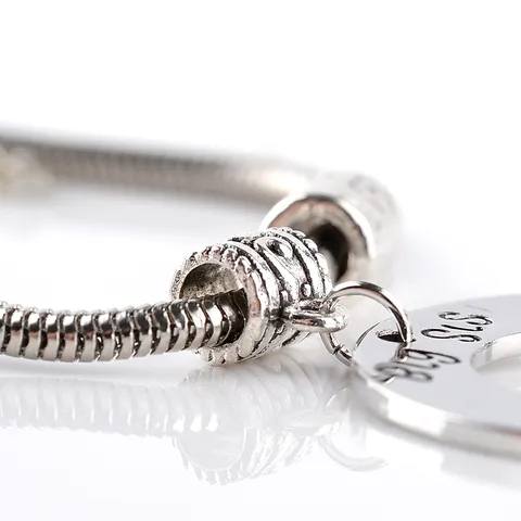 Alloy Heart Splicing Sister Bracelets Big Middle Little Sis Engraved Snake Chain Friendship Jewelry For Women Girls Gift