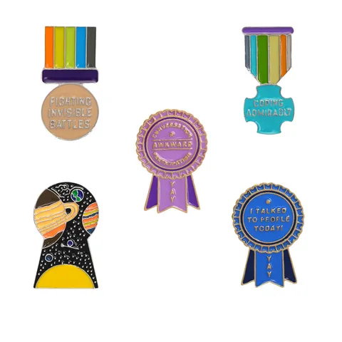 Cartoon Alloy Enamel Brooch Pin Funny Animal Starry Sky Badge Medal Clothes Backpack Lapel Pin Jewelry Accessories For Men Women