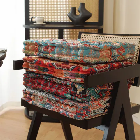 American Pastoral Style Square Cushion Thickened Polyester Cotton Seat Cushion For Living Office Home Decor Chair Cushion