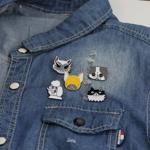 Süße Cartoon Tier Katze Hund Emaille Brosche Pin Legierung Öltropfen Revers Abzeichen Rucksack Kleidung Zubehör Schmuck